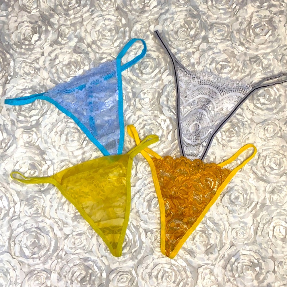 Bundle of 4 g string lace panties size large